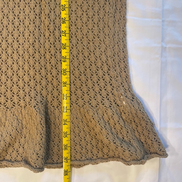 Missguided Pointelle Matching Set Tan Crotchet Crop Top & Skirt Size 6/8 petite - Picture 4 of 15